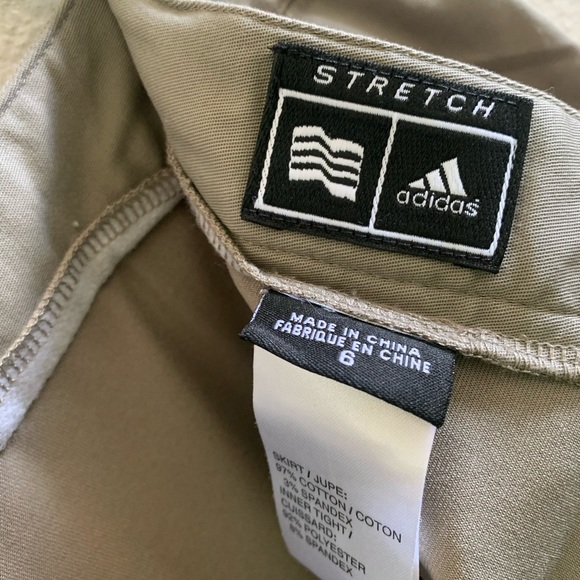 ADIDAS WOMENS STRETCH SKIRT SKORT SIZE 6 dark tan - Picture 6 of 6